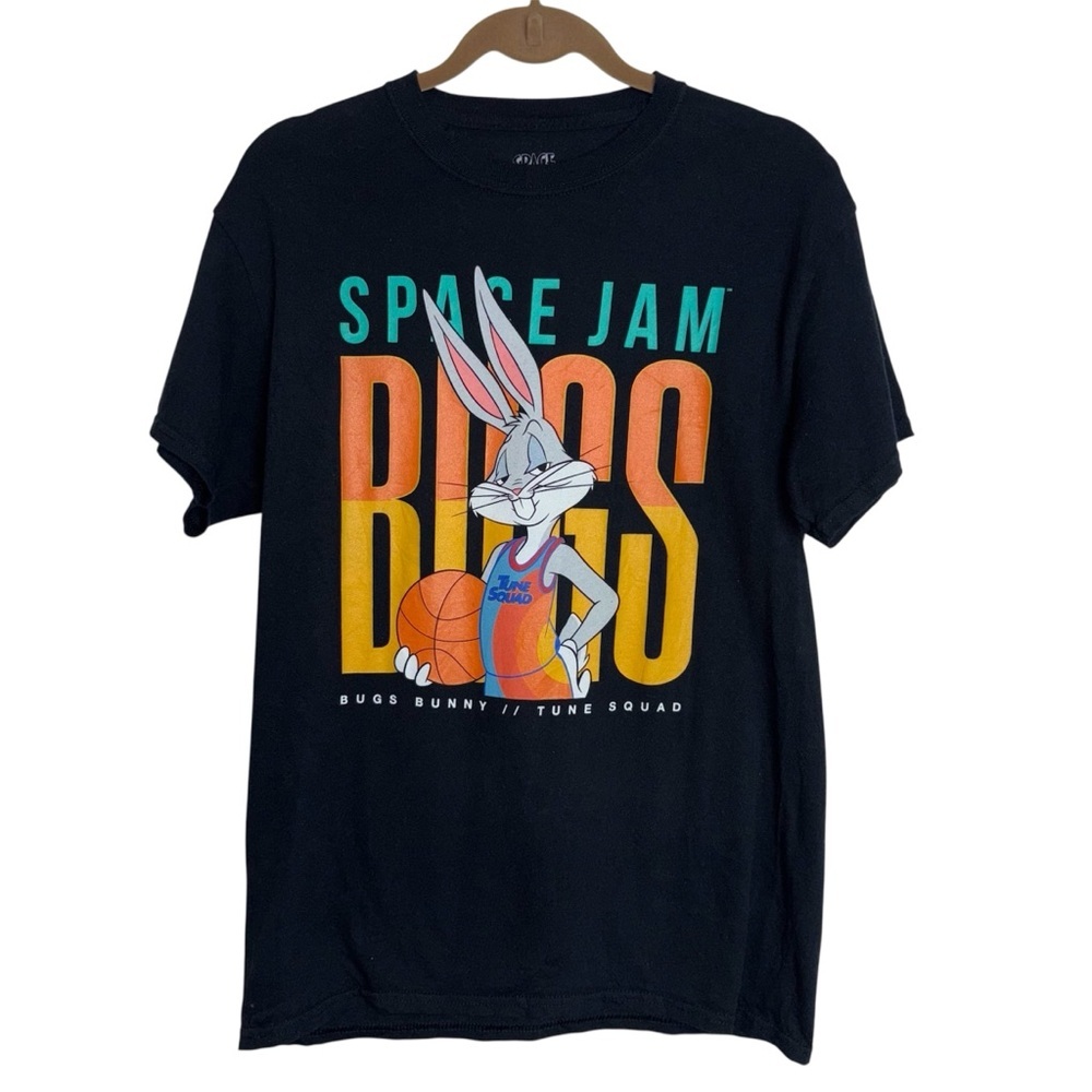 Space Jam Bugs Bunny Black T-Shirt Medium Unisex Basketball